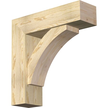 Ekena Millwork Thorton Block Rough Sawn Bracket w/ Offset Brace, Douglas Fir, 8"W x 28"D x 28"H BKT0806X28X28THR05RDF
